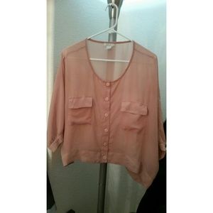 Sheer light pink top. M/L