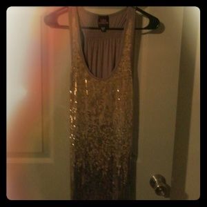 Bebe Sequines gold and beige tank never worn
