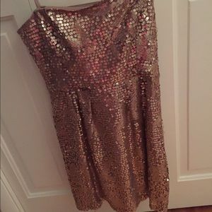 BCBG Strapless Formal Sequin Dress