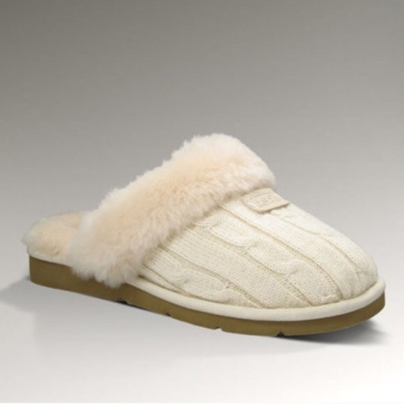 UGG Shoes - Ugg authentic cozy knit cream slippers Sz 12 new