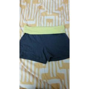 Neon green and charcoal yoga shorts. M/L
