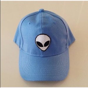 Blue alien baseball cap