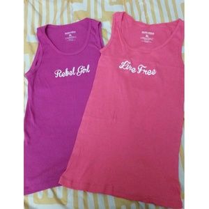 Pink and fuschia bundle wife beater tops
