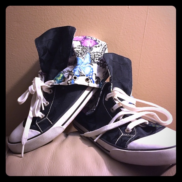 Coach butterfly black sneakers