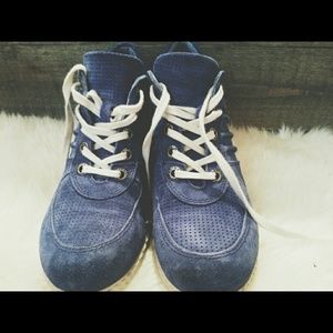 Mag blue suede leather sneakers