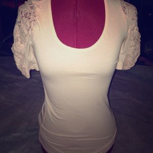 Blush colored lace top