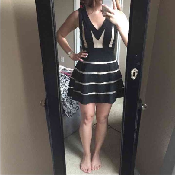 Black and nude fun, short dress