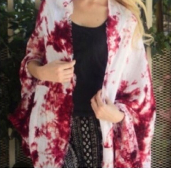 Accessories - BURGUNDY TIE DYE KIMONO NEW ONE SIZE 😊😊😳💕🎀🎀