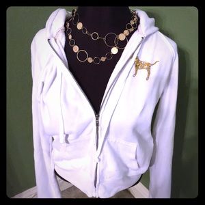 Victoria's Secret white & gold sweater
