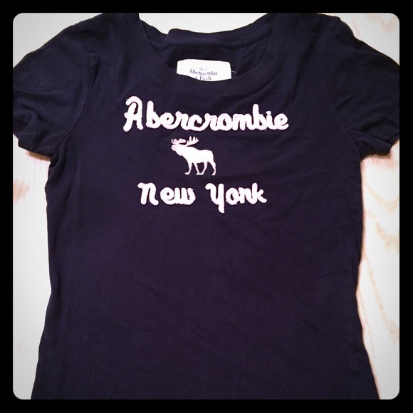 Navy blue & Baby Pink Abercrombie  & Fitch Shirt - Picture 1 of 3