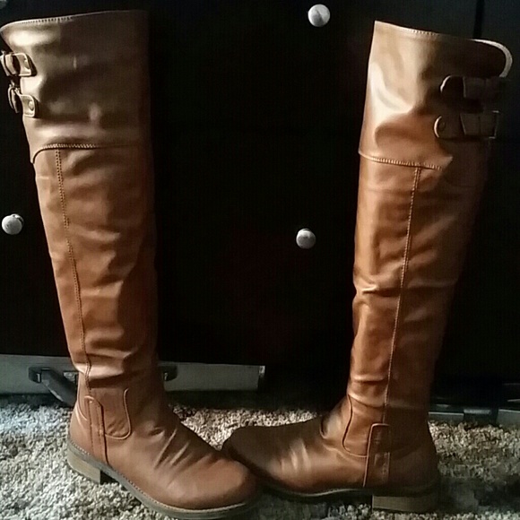 Shoes - Brown knee high boots (not really over the knee)