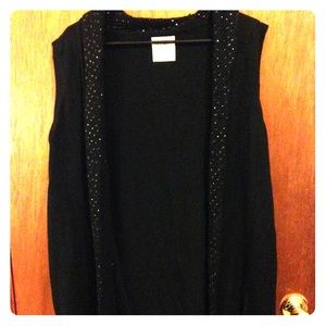Black Knit Vest with Sequin Detail 2x