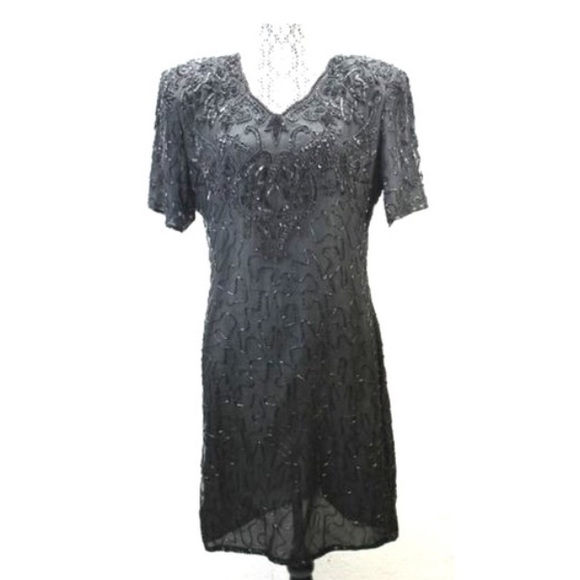 Silky Nites Black Party Dress L