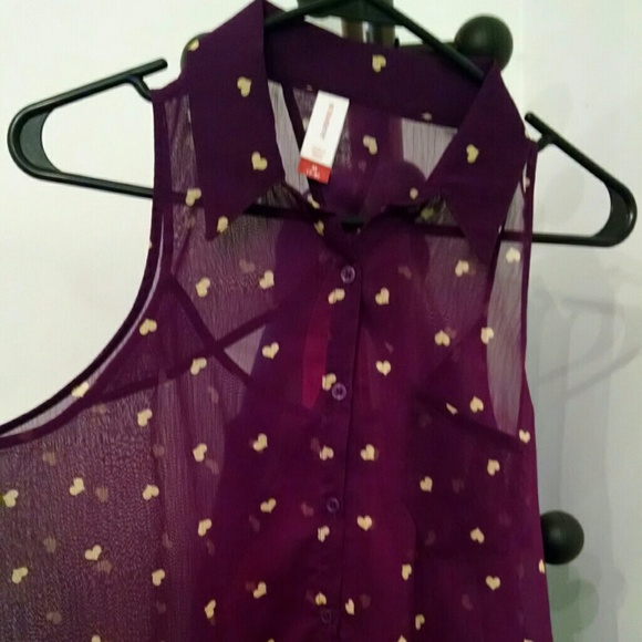 Purple sheer top size S