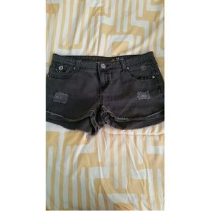 Charcoal denim shorts
