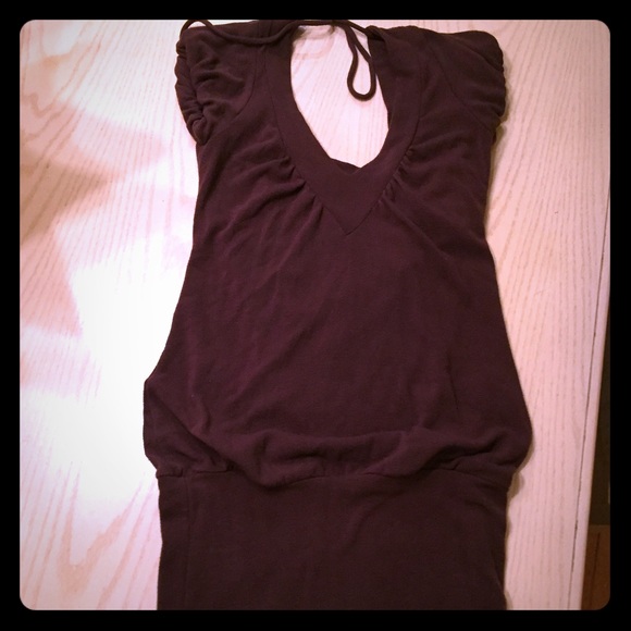 Brown Long Open back Sweater