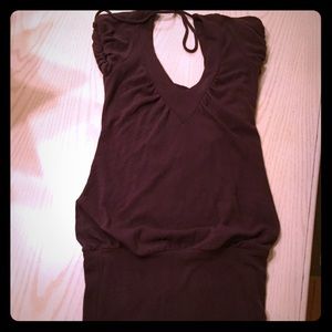 Brown Long Open back Sweater