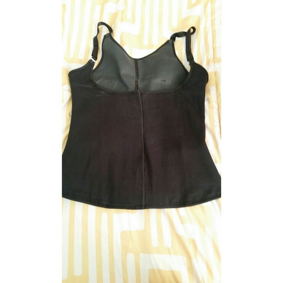 Black waist-trainer strapped corset