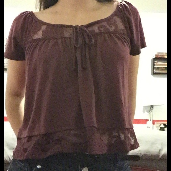 Maroon Crop Blouse - Picture 1 of 2