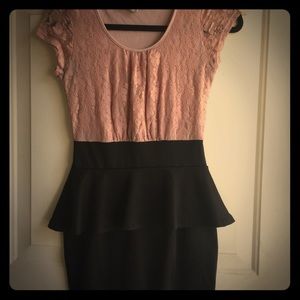 Pink and black dress