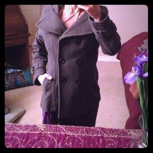 Double Breasted Wool Hoodie Peacoat - Kenneth Cole