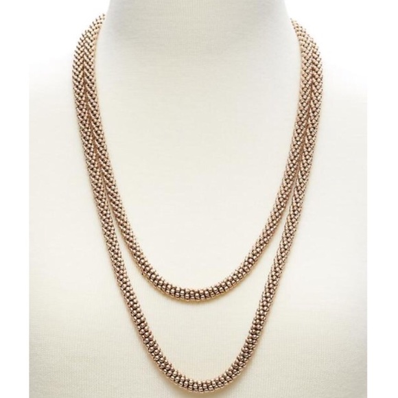 Long Layered Weave Necklace
