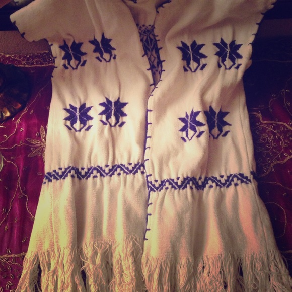 South American Embroidered Fringe Vest