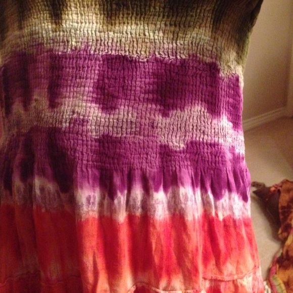 Multi Color Tie Dye Halter Dress