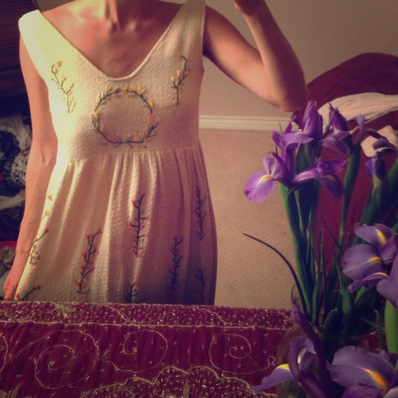 Vintage Flower Embroidered Dress