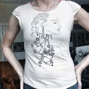 Given Away - Profile of a Crystal Necklace Shirt