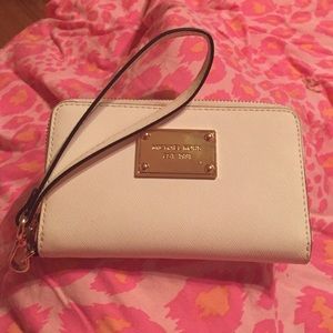 Michael Kors white Wristlet