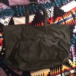 Zara Basic Tote in Black with Blue lining