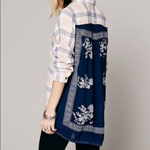 Free People Plaid Shirt Behind the Flannel S