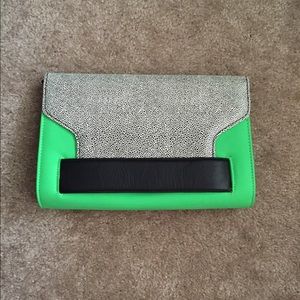 H&M Green and black clutch