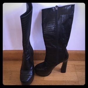 Knee high black boots