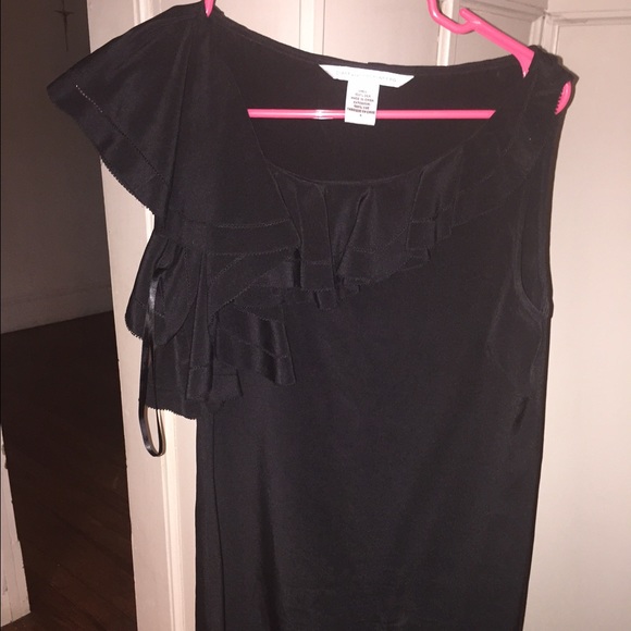 DVF black Ruffle sleeve LBD size 4