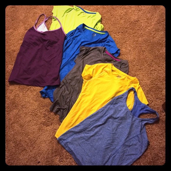Six workout shirts from Champion and BCG