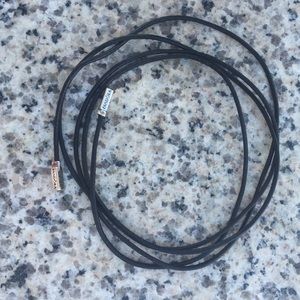 Pandora 38" Black leather cord with Sterling tips