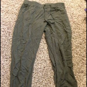 Green olive colored joggers pacsun