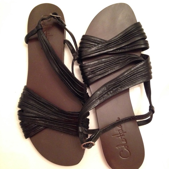 Cole haan black leather sandals