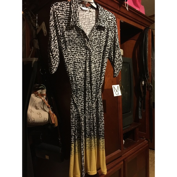 Ombre dress with belt