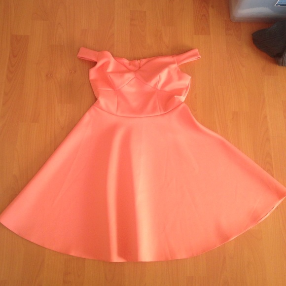 Cute coral/pink off the shoulder dress from Asos
