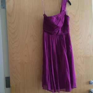 Plum/wine J Crew one shoulder dress