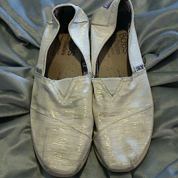 Gold sparkly Skechers BOBS