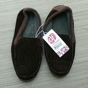 Dearforms Brown Corduroy Slippers for Men Size 7/8