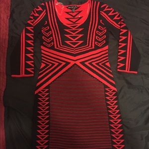 Black and red sweater dress