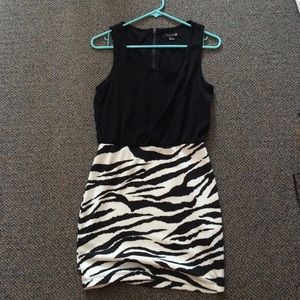 Forever 21 animal print fitted party dress