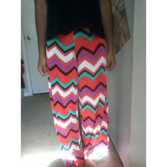 Chevron Print Palazzo Pants