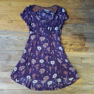Purple Floral hi-lo dress