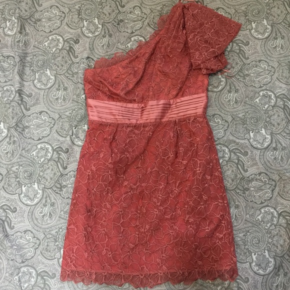 Jessica Simpson One-shoulder Lace Dress - Rosepink